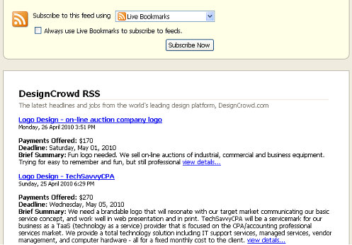 DesignCrowd's RSS Feeds
